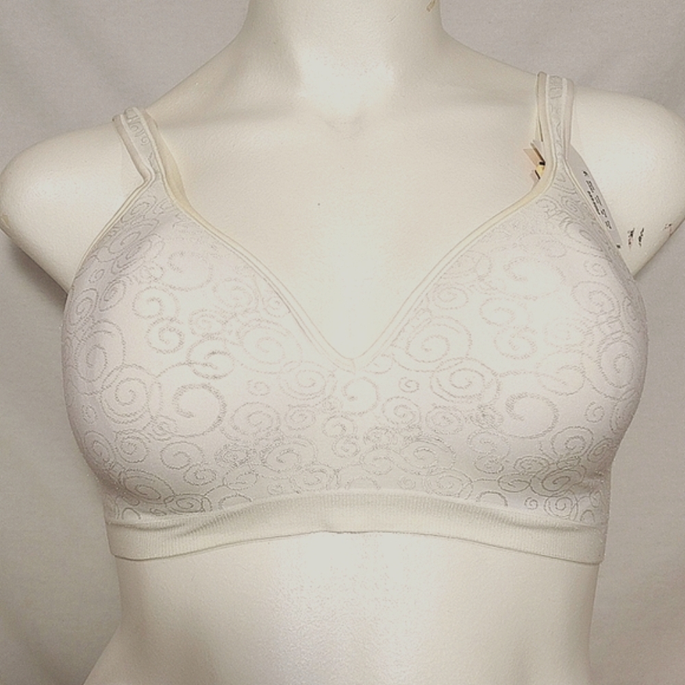 38D Bali 3463 Comfort Revolution Wire Free Bra Ivory Swirl New withOUT Tags